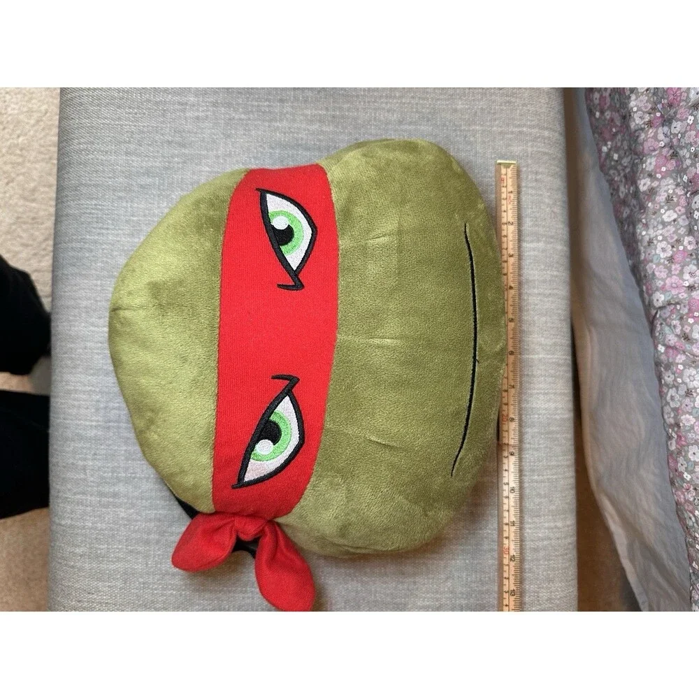 Nickelodeon TMNT Teenage Mutant Ninja Turtles Raphael Plush Head Backpack Y2K